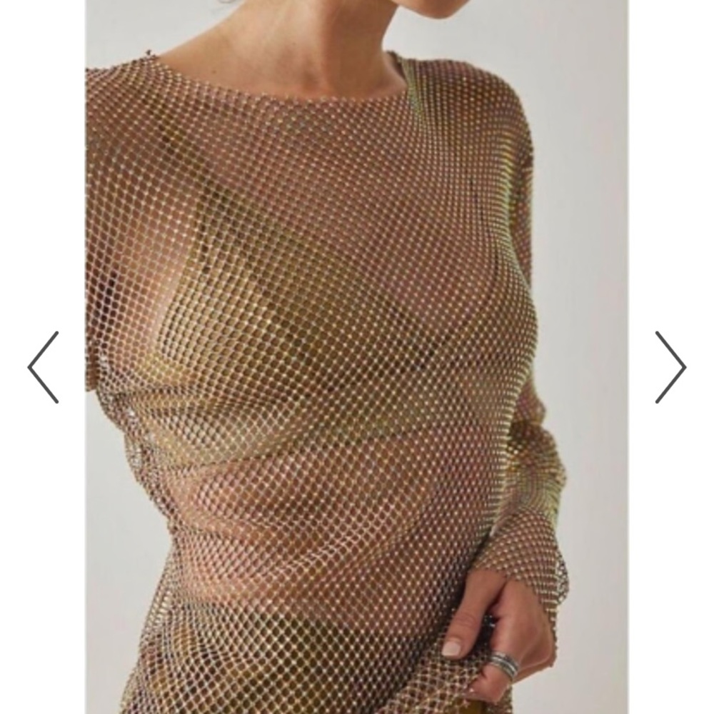 Free People Filter Finish Mesh Long Sleeve